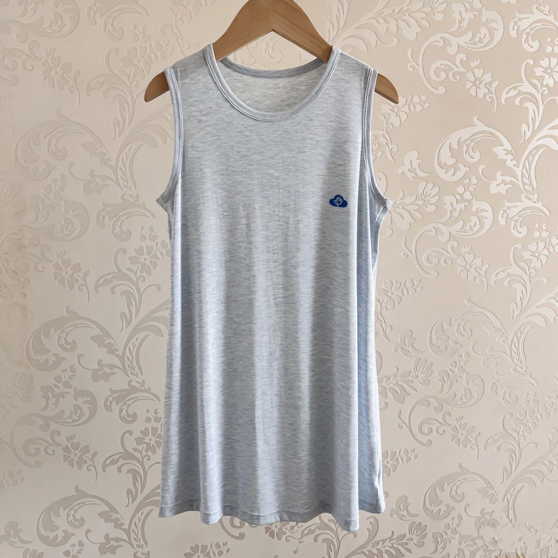 男童莫代尔棉睡裙薄款宝宝无袖长款睡衣夏季儿童背心裙睡袍家居服