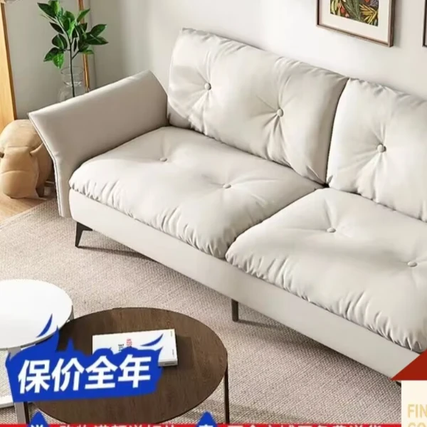 沙发客厅简约现代三人位小户型卧室公寓双人科技布北欧布艺沙发床