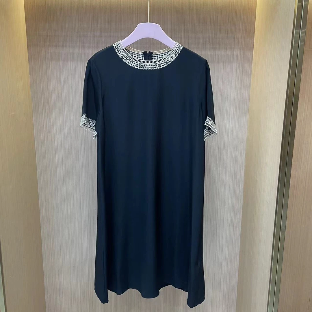 【LJWM】重磅桑蚕丝短袖连衣裙 Z6882