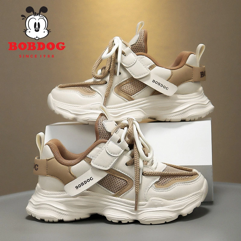 巴布豆儿童鞋子春秋网面透气防滑软底舒适轻便跑步鞋男女童运动鞋