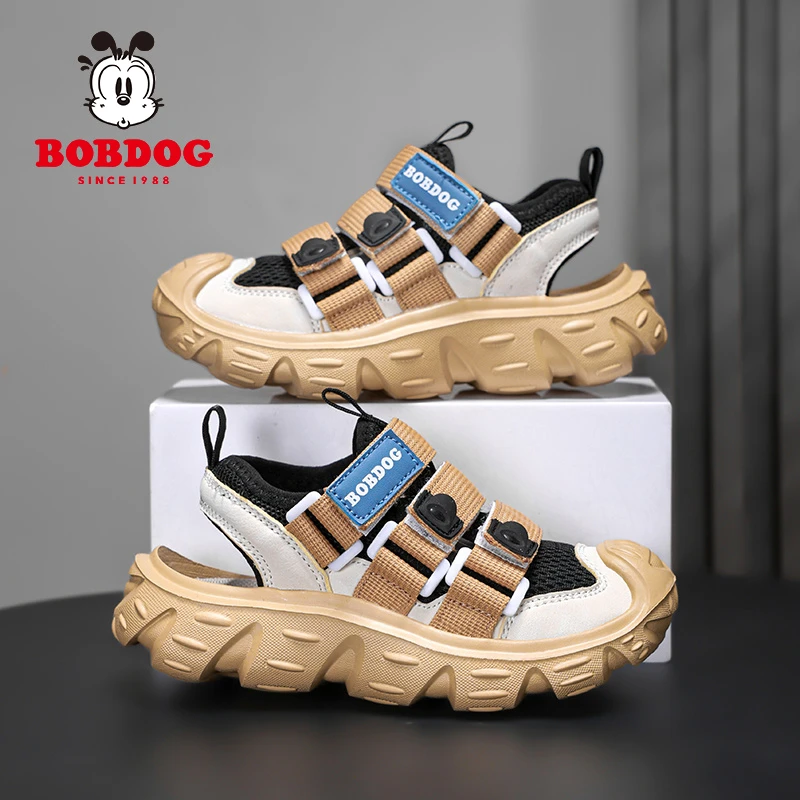 巴布豆儿童凉鞋夏季新款外穿潮流休闲透气男童鞋包头软底运动凉鞋