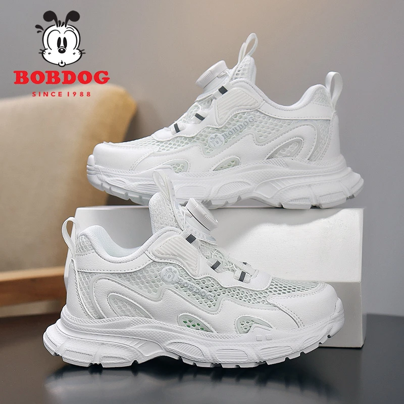 巴布豆儿童小白鞋春夏季单网/双网/皮面透气软底跑步鞋校园男童鞋