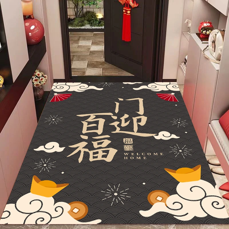 X1343【80*120cm】硅藻泥入户门垫进门地垫门口玄关防滑免洗地毯