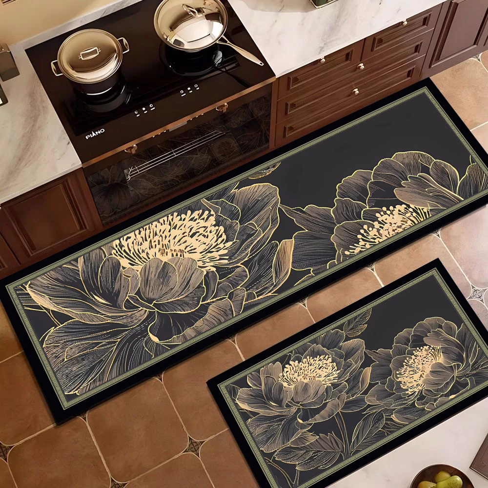 X106-5【40*60+40*120cm】厨房地垫防滑防油免洗耐脏脚垫家用硅藻泥