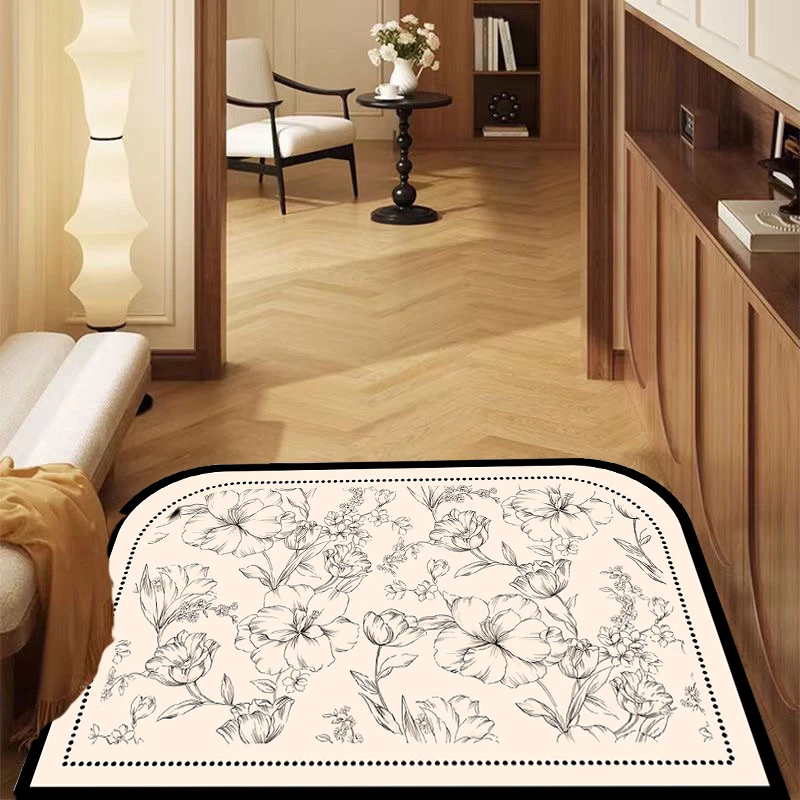 X1335【80*120cm】硅藻泥现代入户门地垫高级感玄关进门脚垫门垫