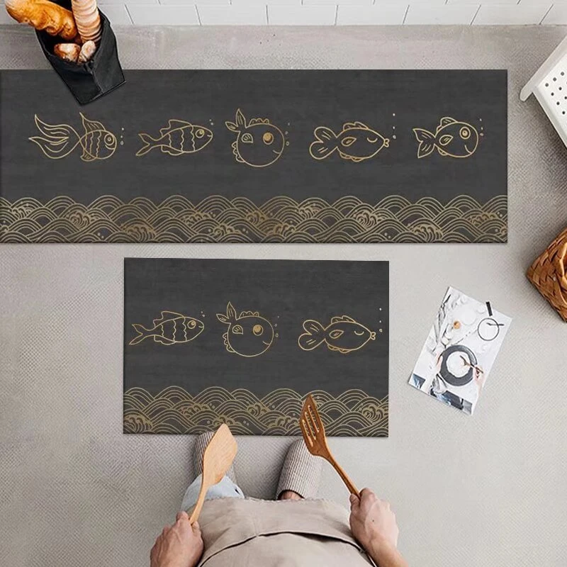 X172-9【45*80+45*160cm】厨房硅藻泥防污防滑地垫吸水脚家用地毯