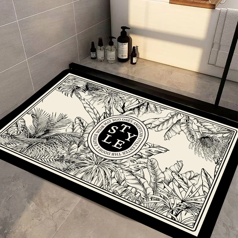 X1903【60*90cm】硅藻泥地垫卫生间门口浴室防滑厕所床边玄关卧室毯