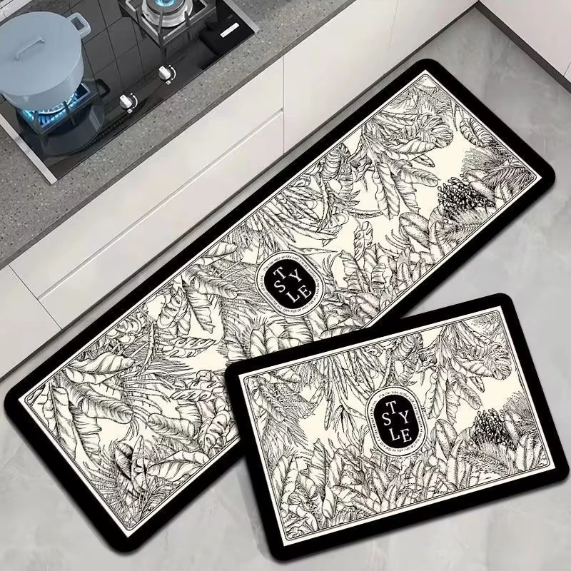 X1118【50*80+50*160cm】硅藻泥高级感厨房地垫吸水吸油防滑可擦