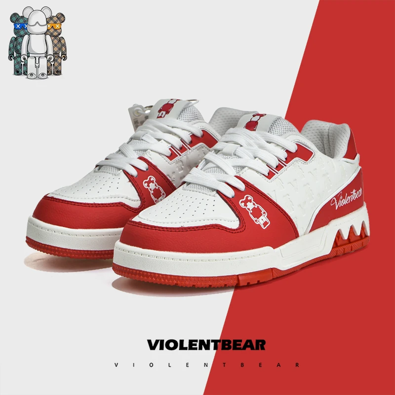 VIOLENTBEAR/暴力熊男女同款时尚潮鞋情侣款经典百搭休闲板鞋8889