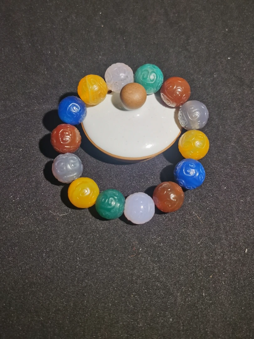 天然老型玛瑙多宝手串