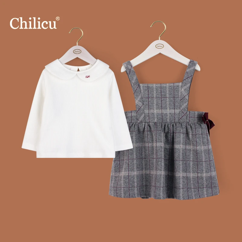 Chilicu秋冬款  背带连衣裙套装 透气 柔软