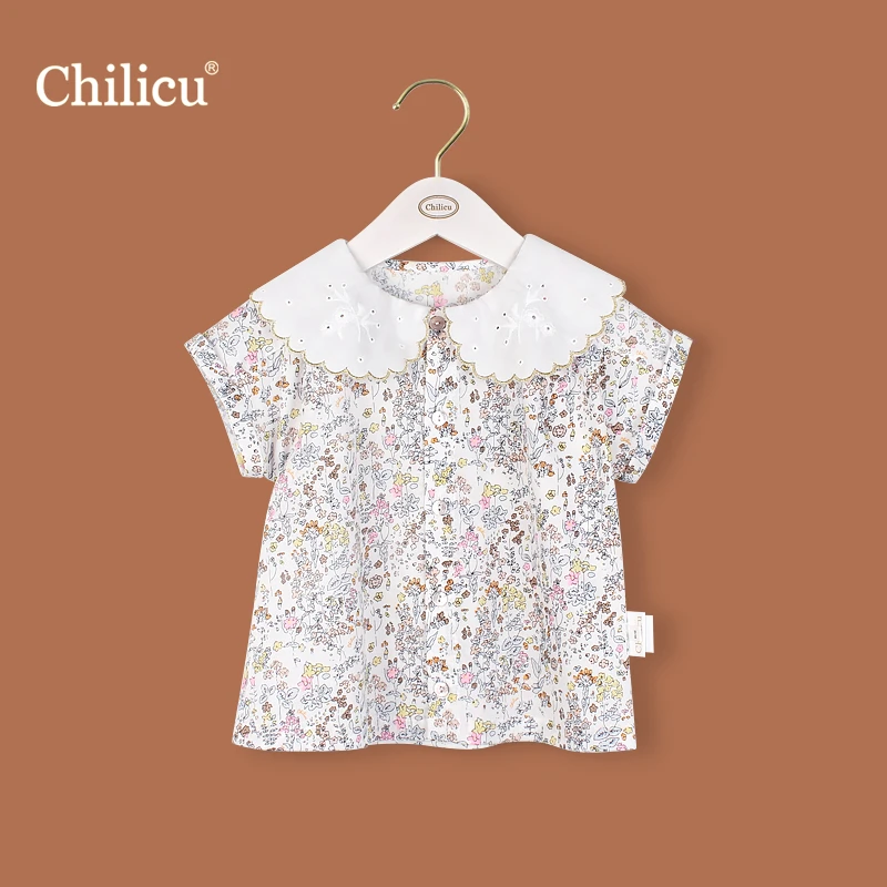 女童夏新 短袖翻领  夏季 洋气上衣