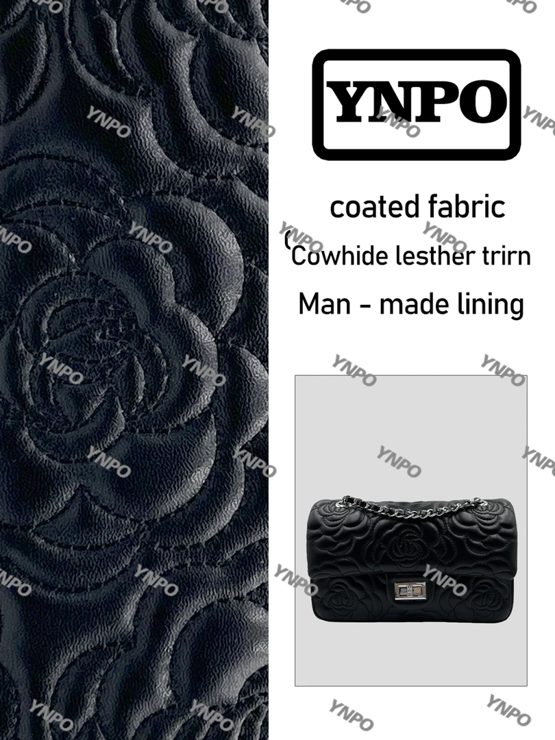 YNPO手工打造真皮女士新款包TA0035-1花花黑色银扣