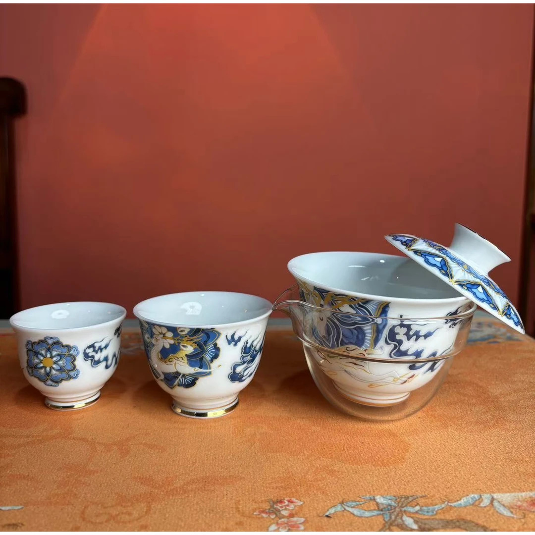 AA04一鹿有你悬停盖碗一壶两杯