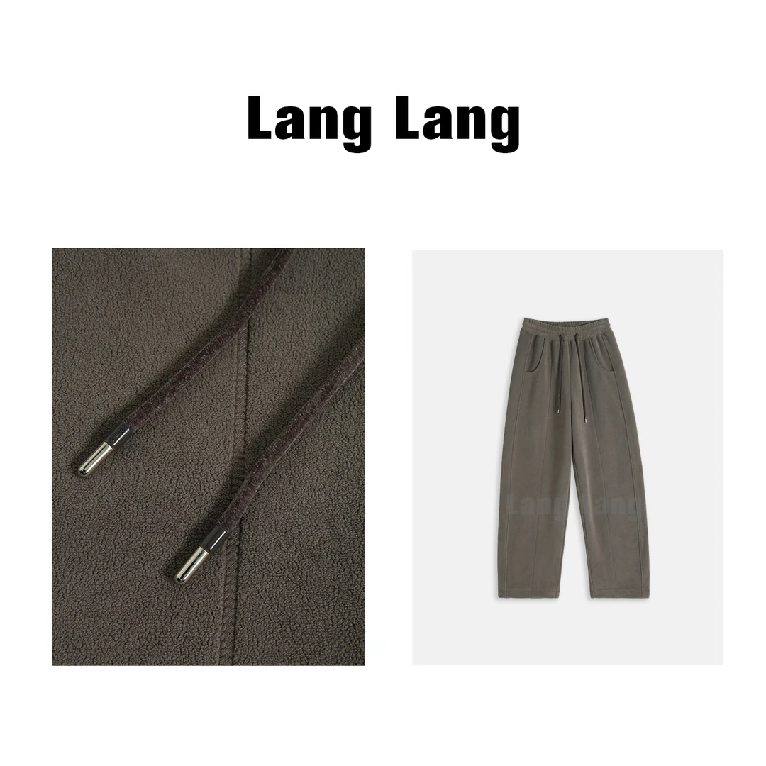 “小火炉”秋冬新款时尚休闲百搭直筒简约宽松纯色抽绳卫