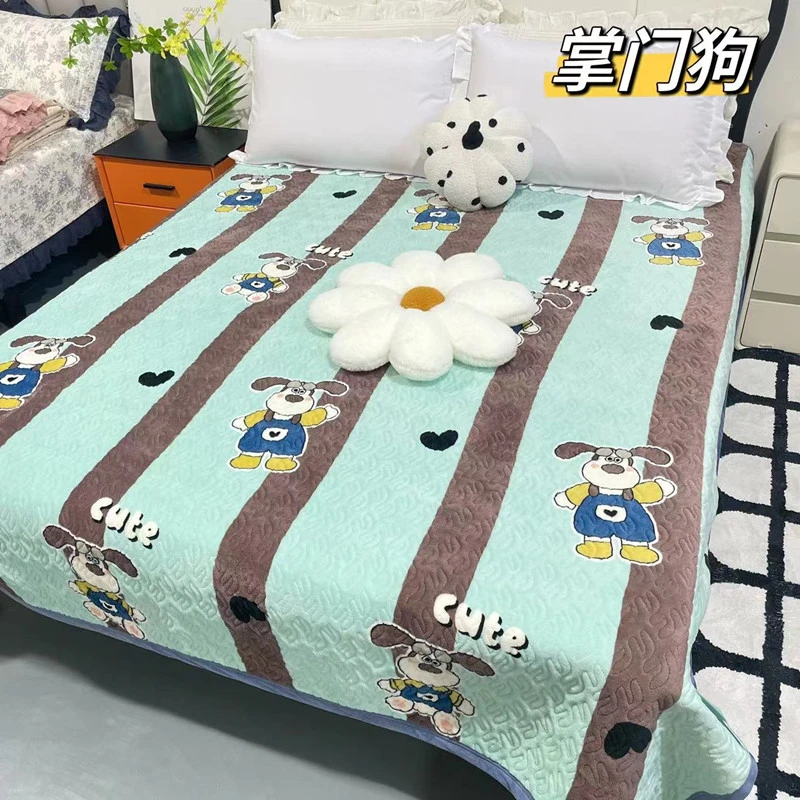 【秋冬新款】牛奶绒直角宽边款床盖可机洗防滑不跑床加厚绗缝蓬松感