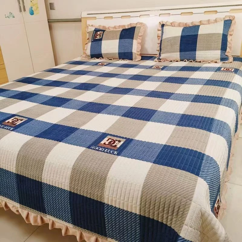 1.5x2米加厚款多功能绗缝牛奶绒床盖榻榻米床单防滑三层夹棉加绒