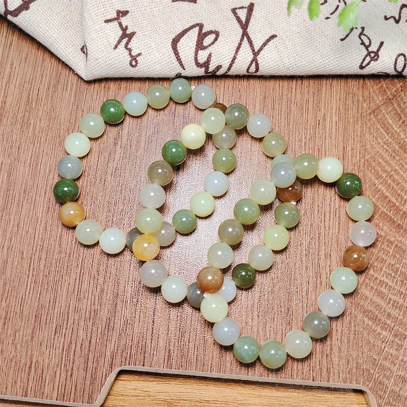 约10mm和田玉多宝圆珠单圈手串多样性发一