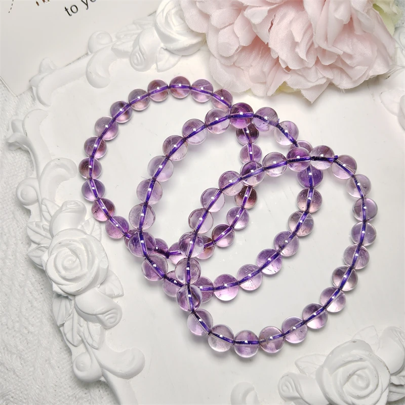 约8-9mm特级紫水晶圆珠单圈手串多样性发一
