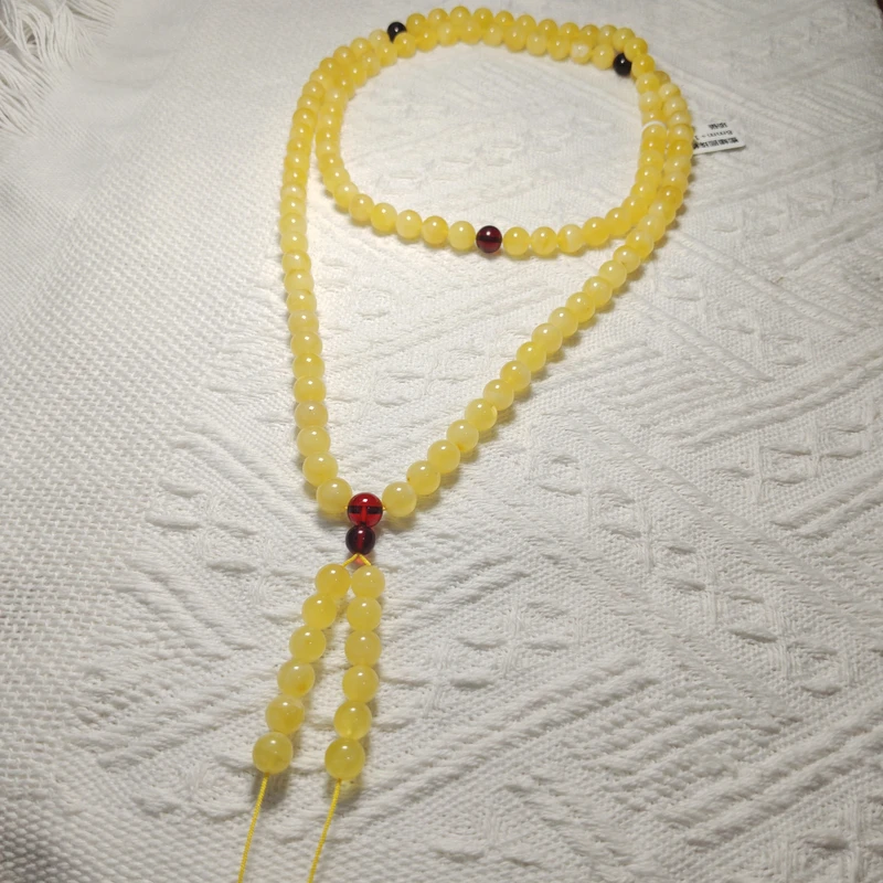 约8mm+蜜蜡圆珠108颗项链