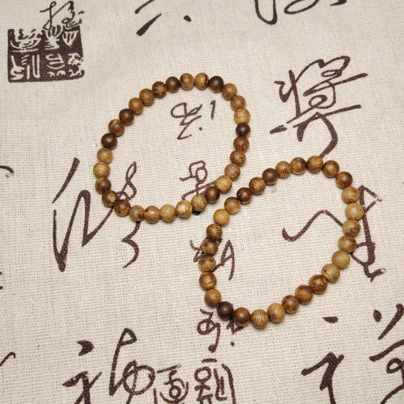 6mm绿奇楠沉香圆珠单圈手串多样性发一