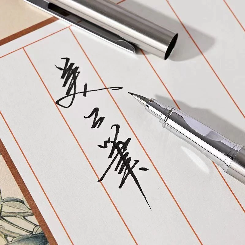 永生全钢小钢炮弯尖美工钢笔成人学生硬笔书法练字书写弯头钢笔
