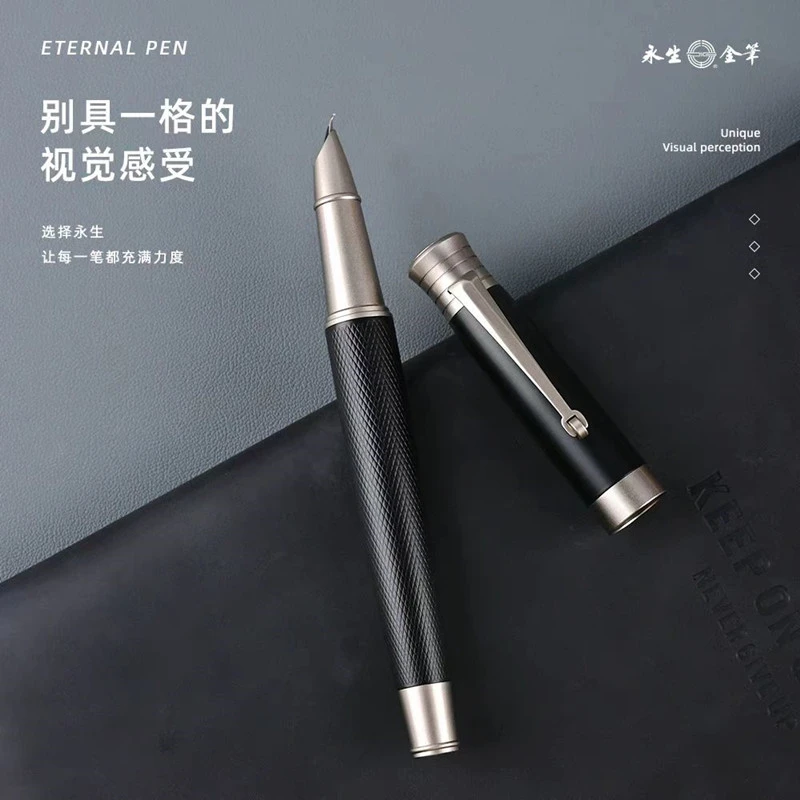 (送笔尖)永生磨砂9589硬笔书法练字美工钢笔成人书法书写弯尖钢笔