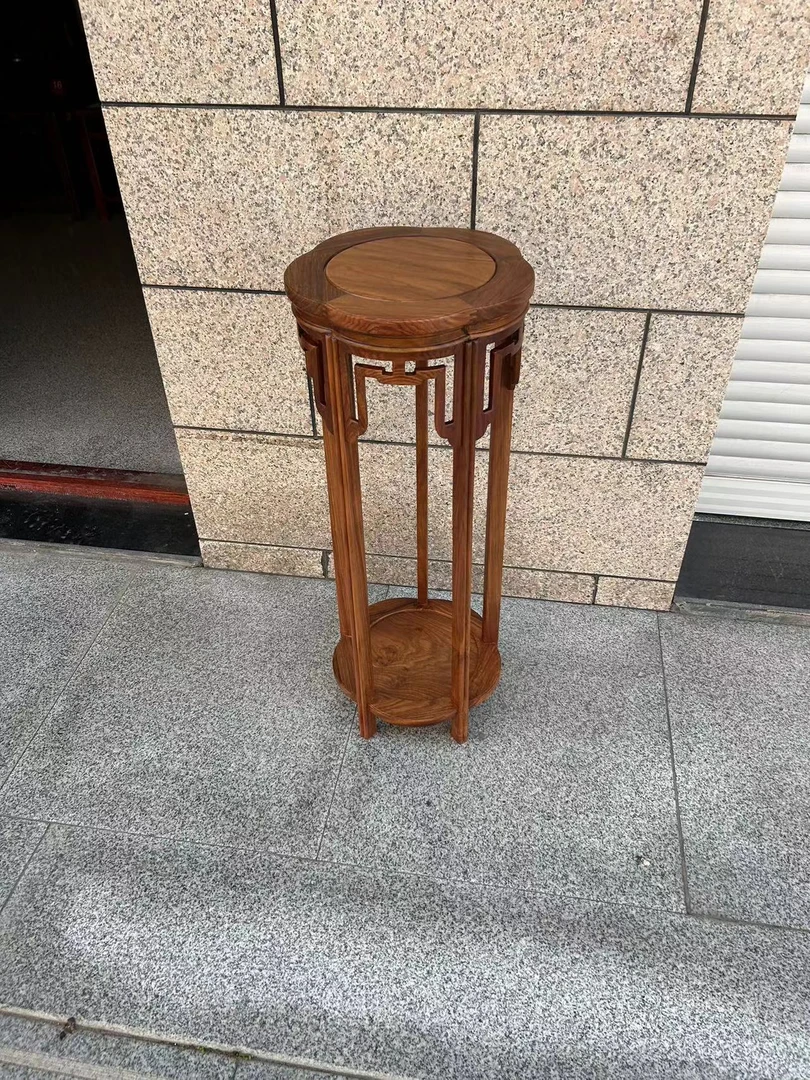 刺猬紫檀梅花瓣花架直径34高度88