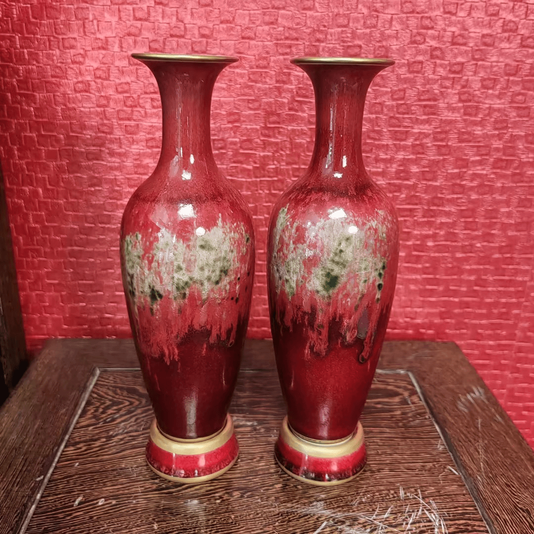 清&康熙窑变釉红釉赏瓶YF02471