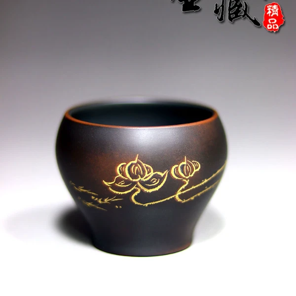 【精品主人杯】钦州坭兴陶茶杯茶碗大号品茗杯全手工制作