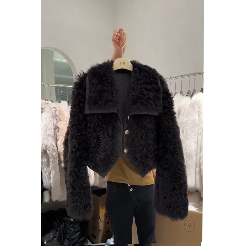 2024秋冬新款法式小香风毛绒绒上衣女小香风气质百搭保暖加厚外套