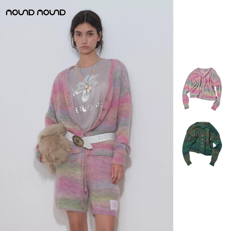 【MEDIUM WELL】nound买手店设计感百搭渐变休闲针织开衫24秋冬新款