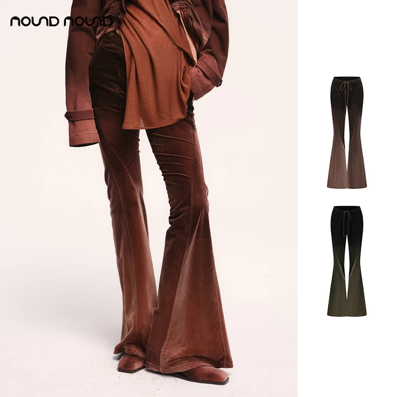 【OUDE WAAG】nound买手店水洗灯芯绒修身百搭喇叭裤女24早秋新款