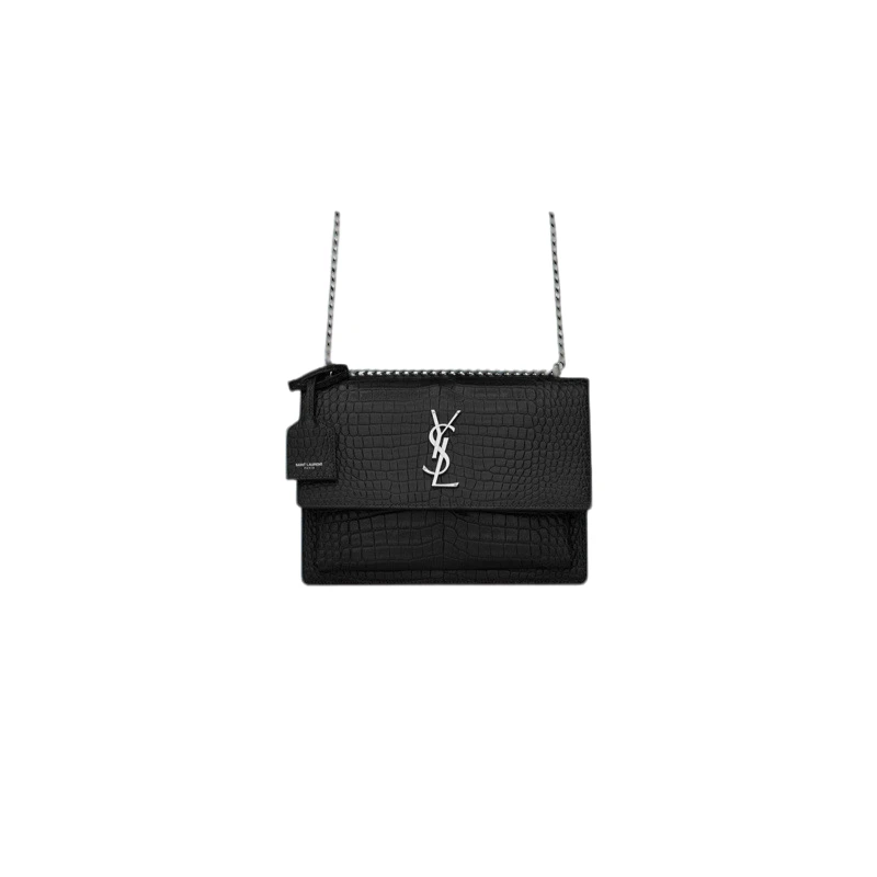 全新未使用 YSL/圣罗兰 日落鳄压中号直播间展示品