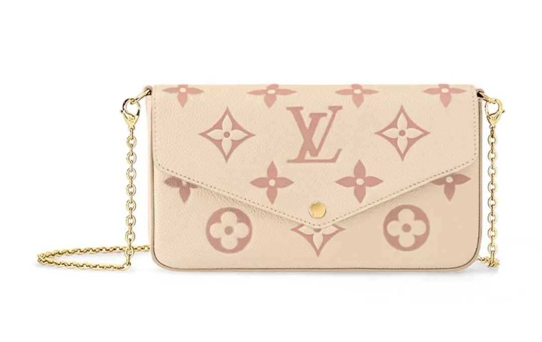 全新未使用 LouisVuitton/路易威登 三合一奶油白链条单肩子母包