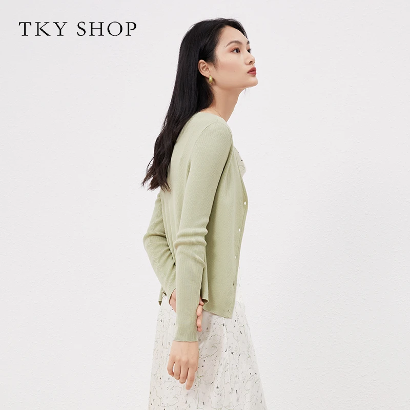 【商场同款】TKY SHOP春新品休闲领刺绣百搭线开衫10G1HE05D121