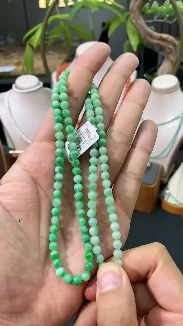 【闪购商品】翡翠颈饰未镶嵌Y36392-翡翠多圈6mm