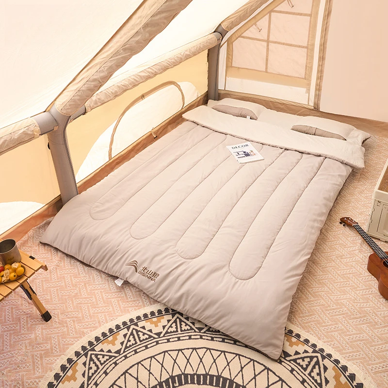 户外露营双人睡袋成人户外大人加厚防寒冬季露营保暖帐篷野营便携