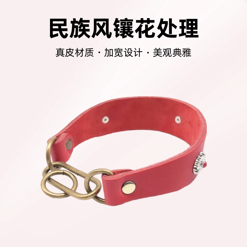 驰昂细犬真皮项圈狗狗牛皮脖套惠比特灵缇格力犬猎兔犬民族风颈圈