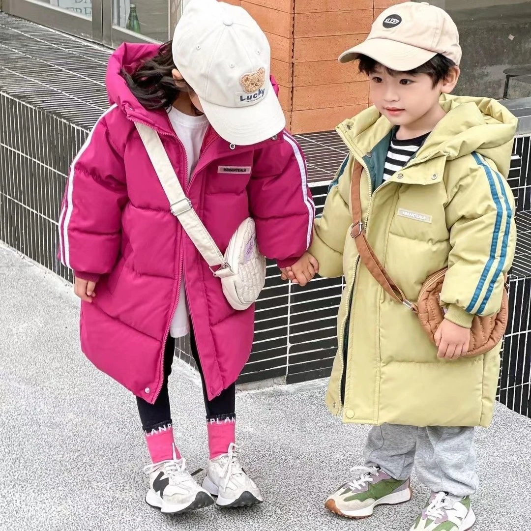 儿童棉服2024秋冬新款中长款男童女童中大童过膝羽绒棉衣童装外套