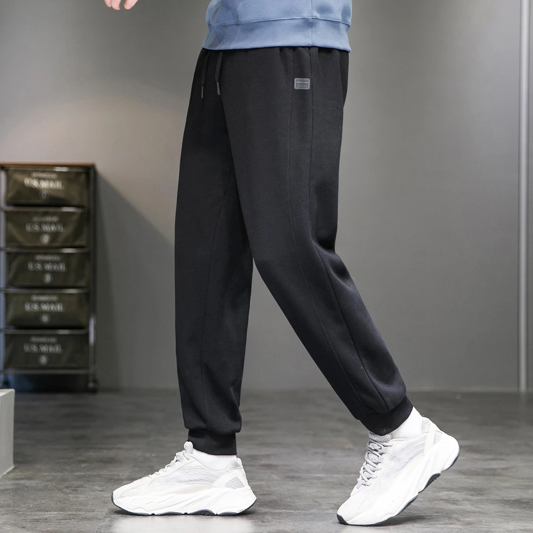 拓路者运动户外束脚针织长裤简约显瘦显高春秋新款男休闲卫裤