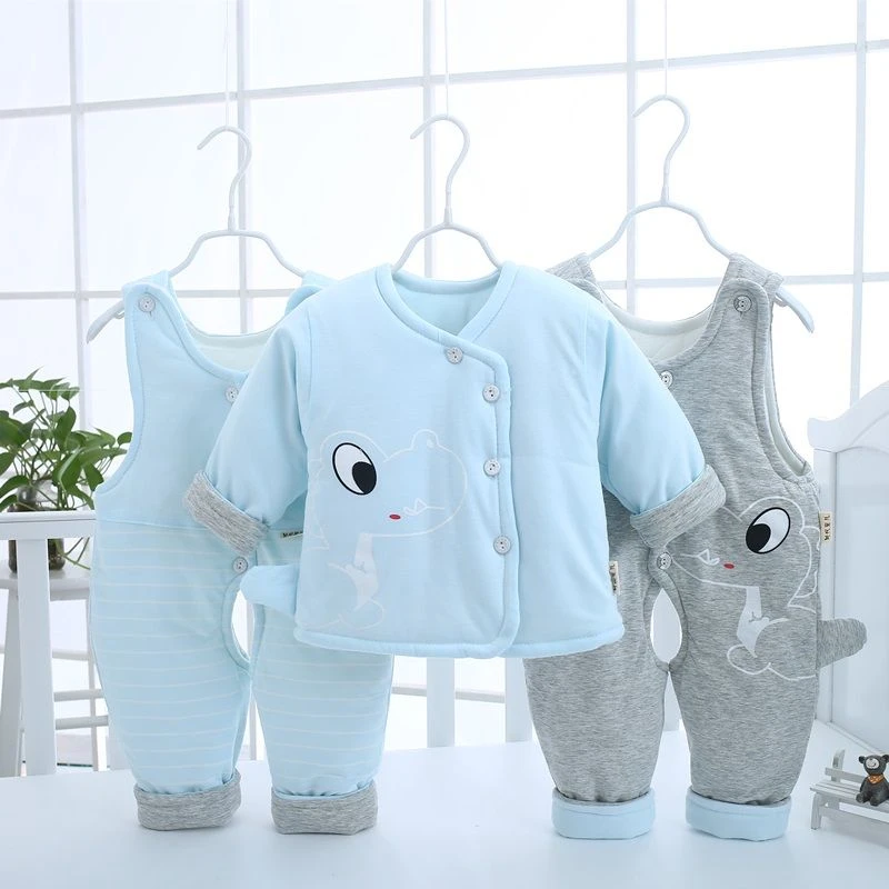 【断码捡漏73码】婴儿棉衣三件套加厚背带裤套装夹棉中性婴儿棉衣