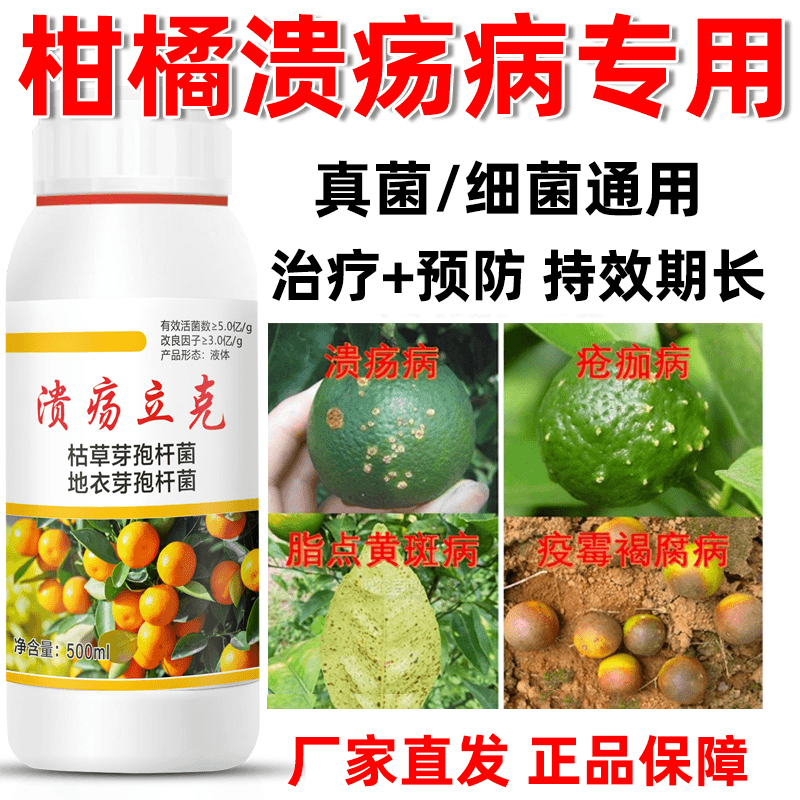 柑橘药溃疡病专用杀菌剂防治炭疽病煤烟病砂皮病疮痂柑橘病大全果