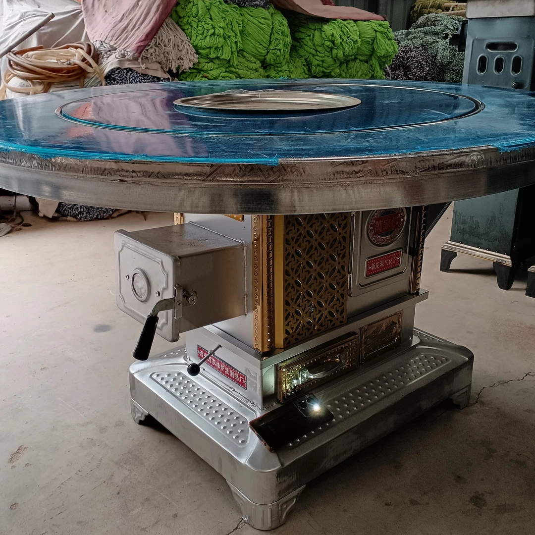 多功能无烟气化炉柴煤两用取暖炉家用加厚烤箱