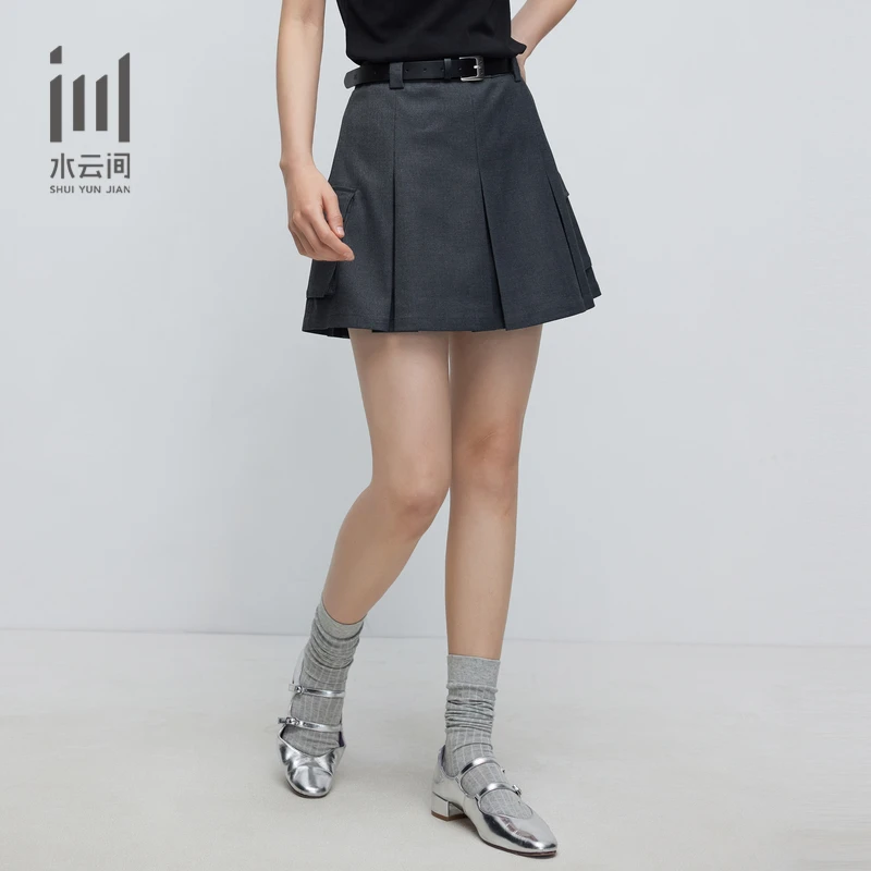 水云间24春商旅系列显瘦时尚减龄女士学院风百褶短裙12410424
