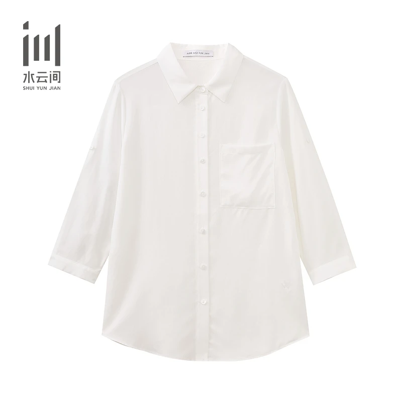 水云间24夏季新款莱赛尔轻薄衬衫亲肤柔软透气简约上衣12420829