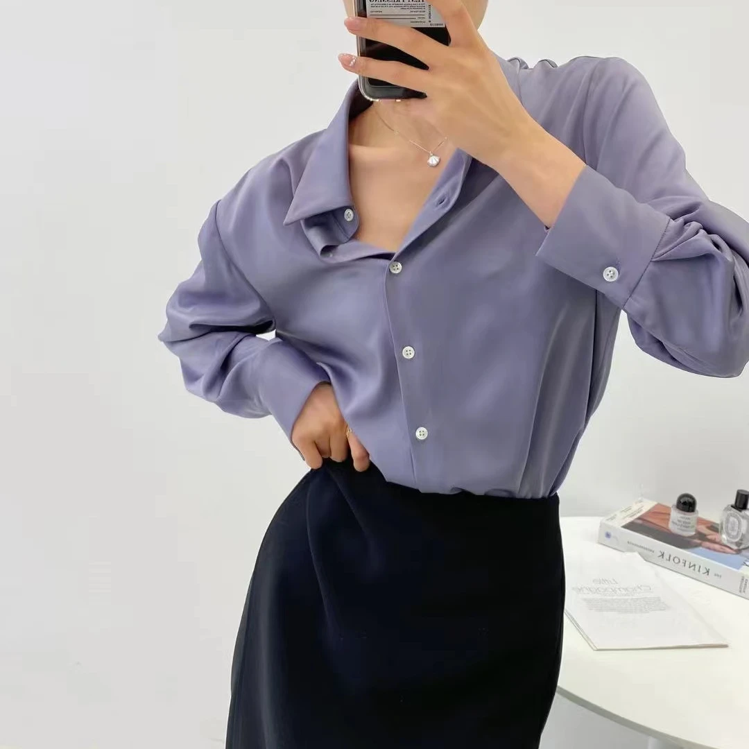 东大门抗皱系列24新款定制休闲百搭显瘦薄款夏季韩版衬衫长袖女