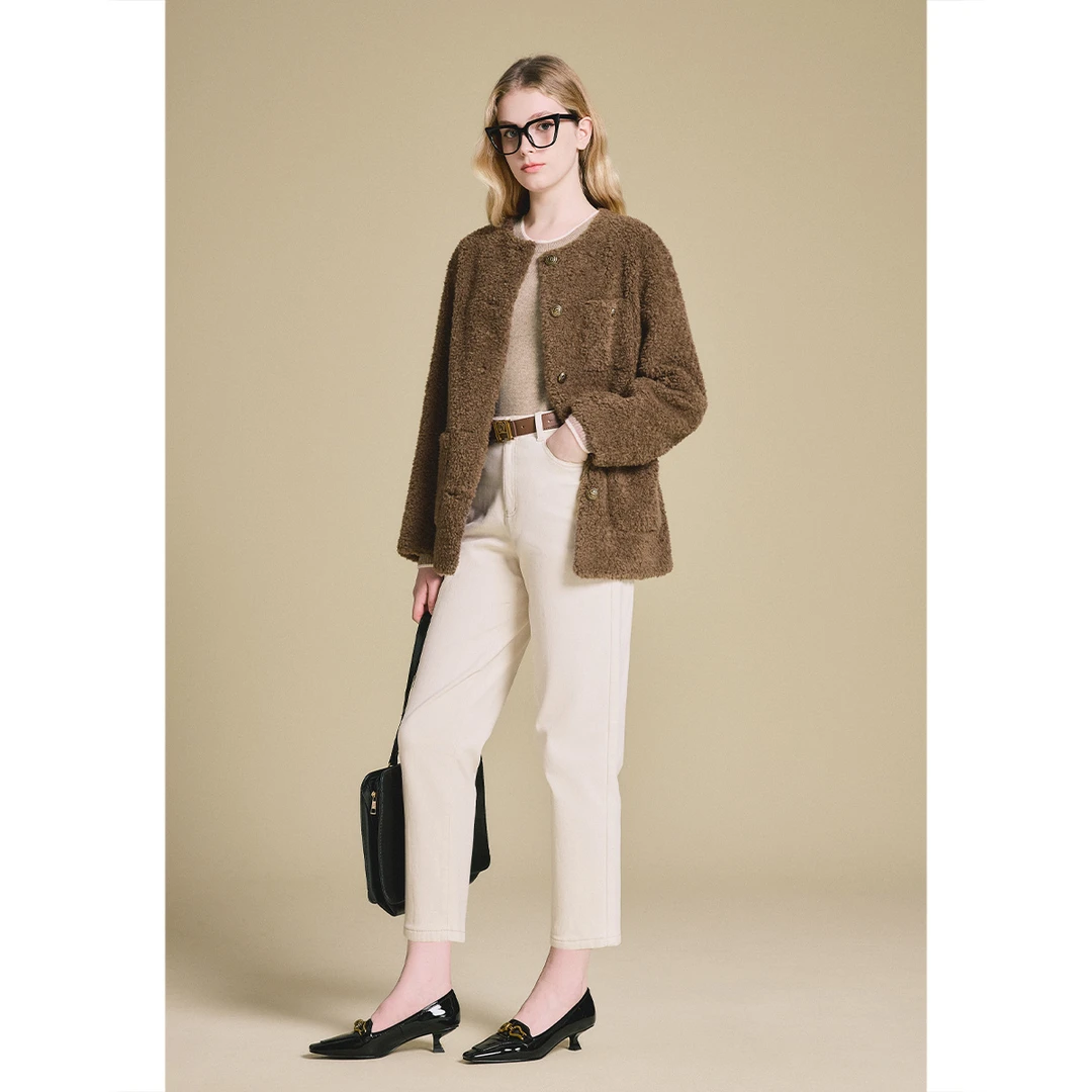 【圈圈颗粒绒】PSALTER/诗篇25年新款时尚圆领羊毛外套6C65110113