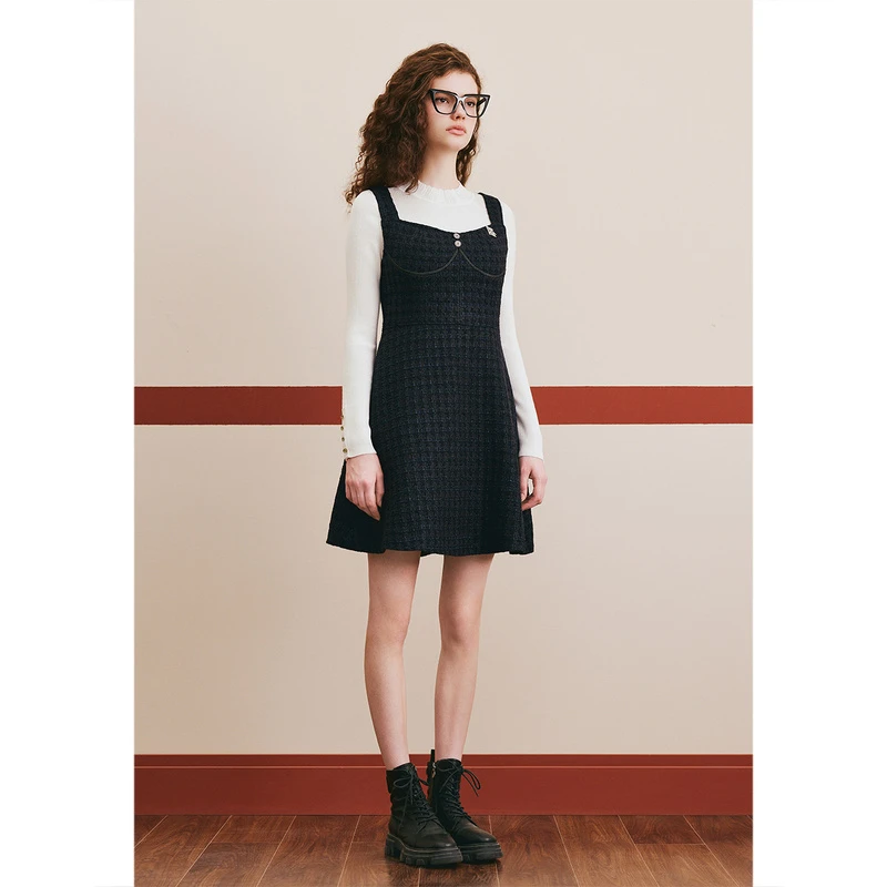 PSALTER/诗篇冬季时尚气质小香风法式优雅连衣裙两件套6C33505018