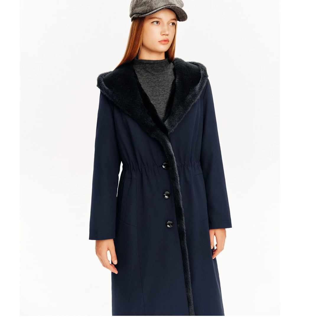 PSALTER/诗篇冬季皮保暖大气贵气过膝兔毛内胆派克6C64509183